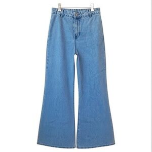 SHEIN Y2K Super Wide Leg Blue Denim Jeans, Women’s Size 28